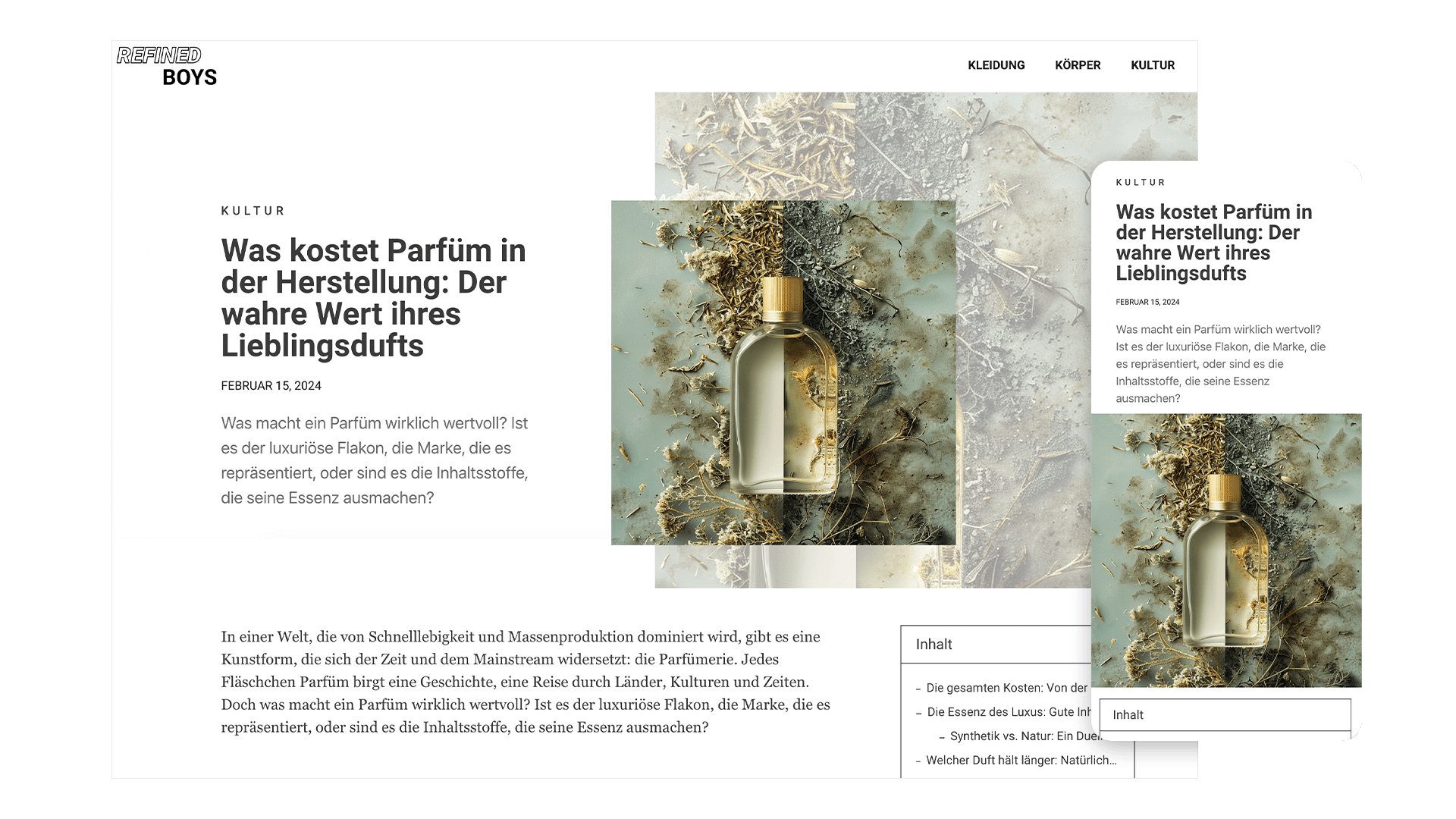 Refined Boys website detail