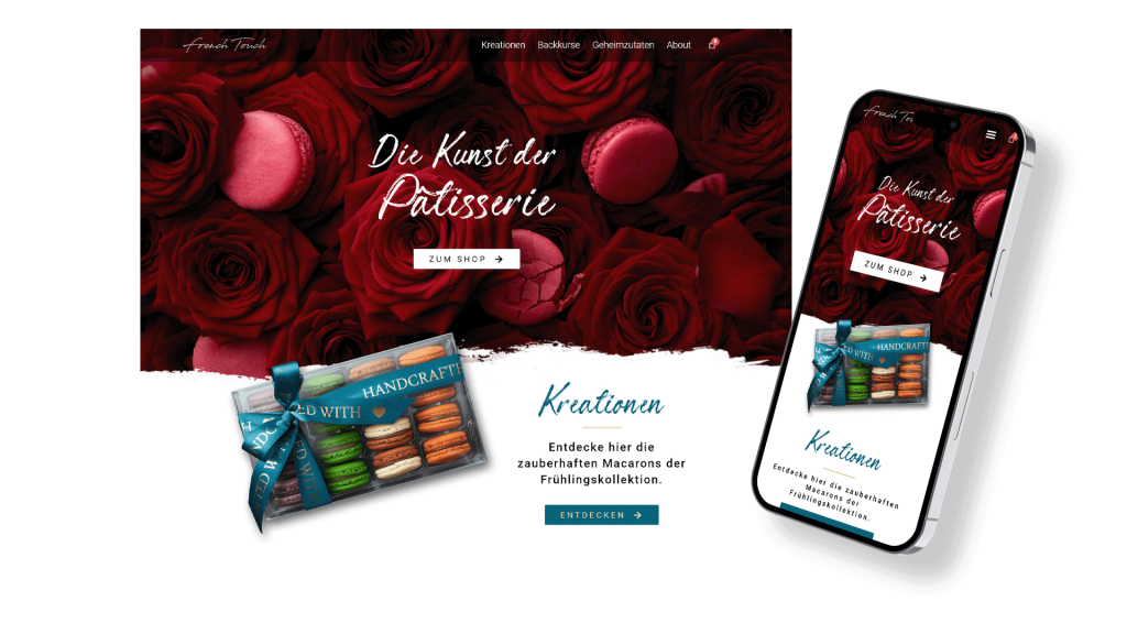 French Touch homepage on laptop and phone