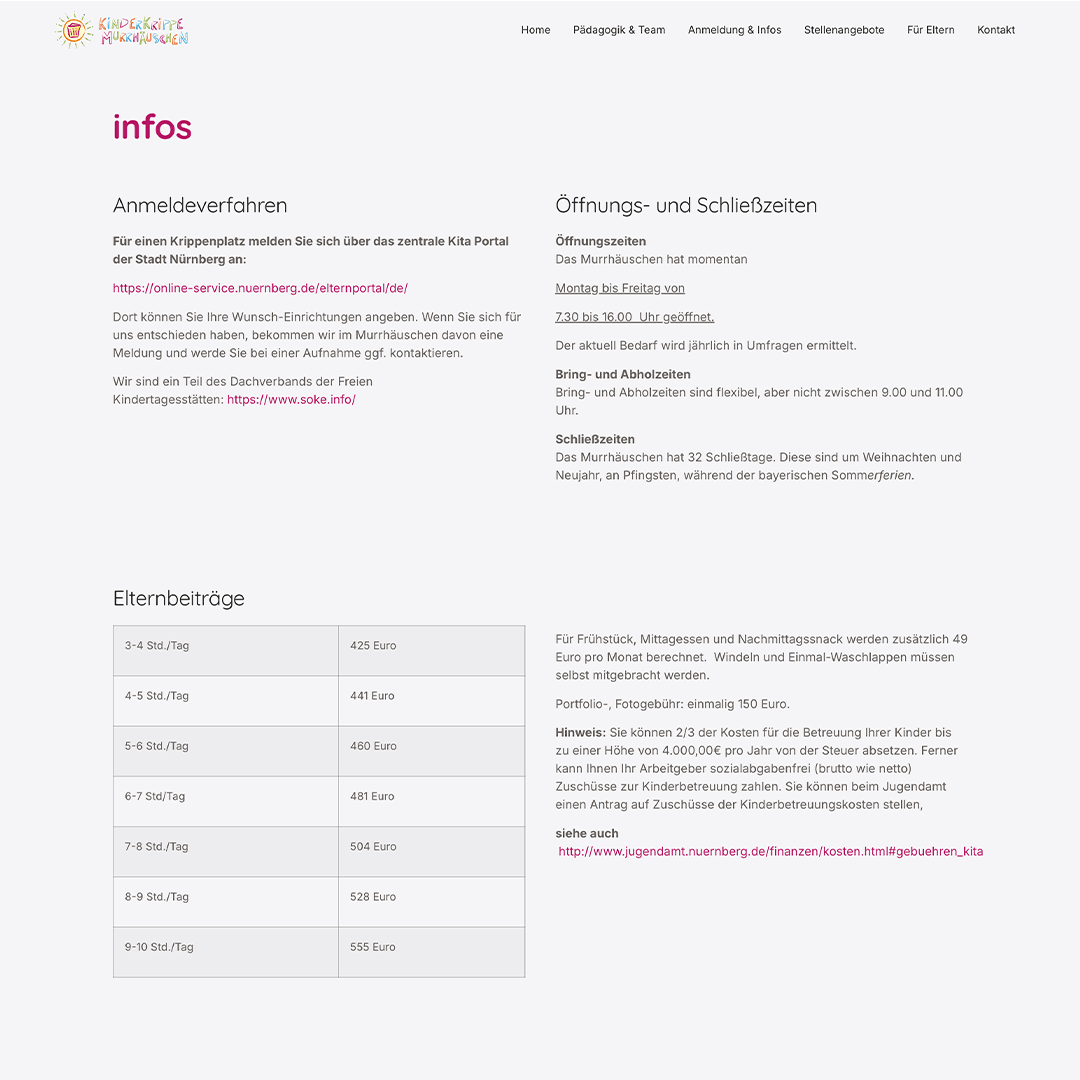 Murrhäuschen website detail